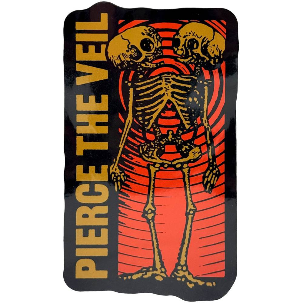 Pierce The Veil - Wavy Skeleton Sticker - Black/Multicolours